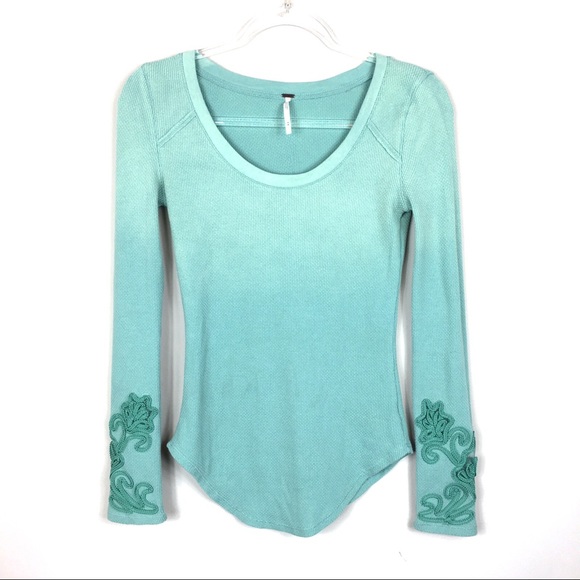 Free People Tops - Free People | Aqua Masquerade cuff Thermal